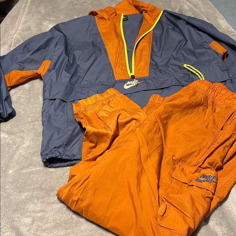 Nike Navy and Orange Tracksuit